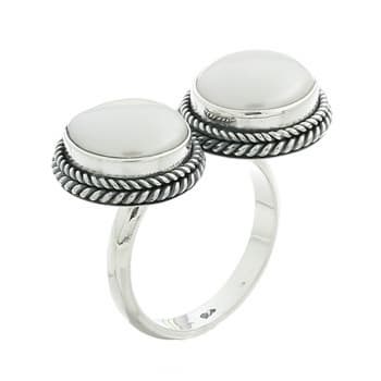 Sterling Silver Twin Pearl Rope_Accent Ring